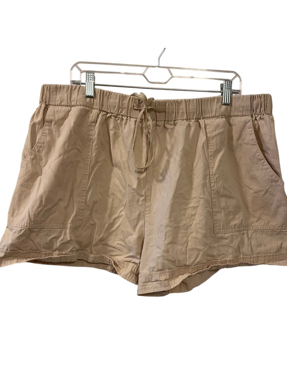 Khaki Cotton Drawstring Shorts 3XL